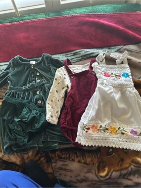 Bundle of 2 dresses and a onesie
